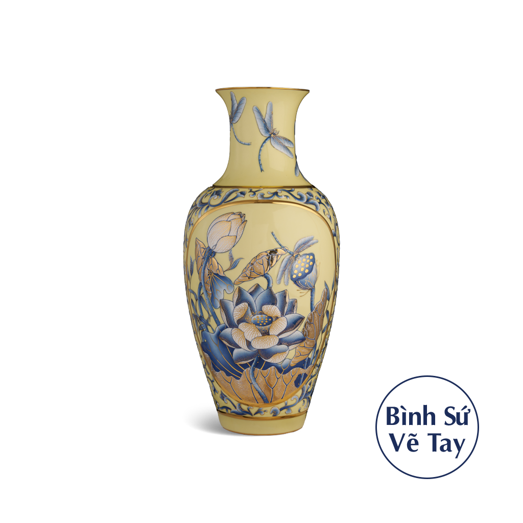Bình hoa 50 cm - Sen Nền Vàng