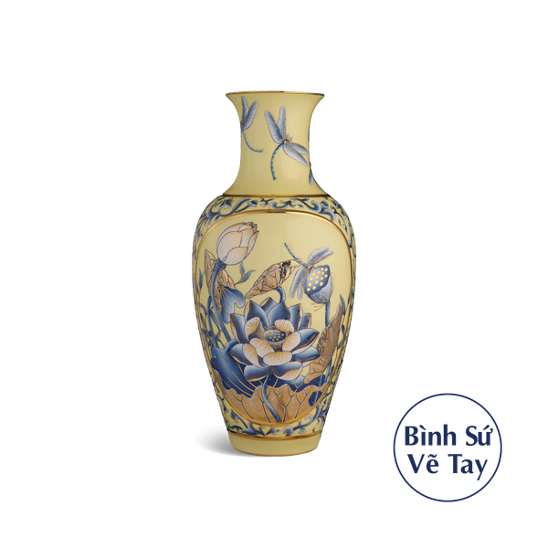 Bình hoa 50 cm - Sen Nền Vàng