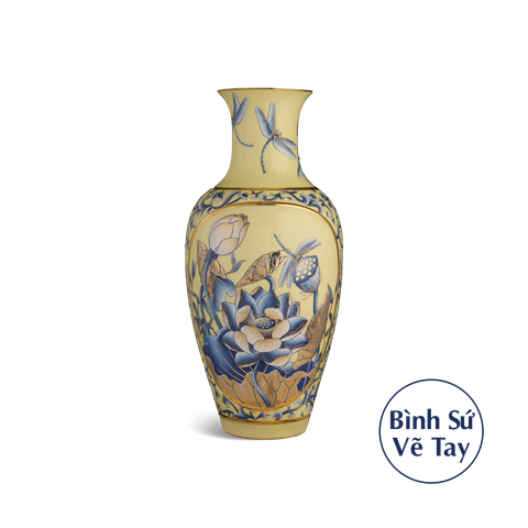  Bình hoa 50 cm - Sen Nền Vàng 