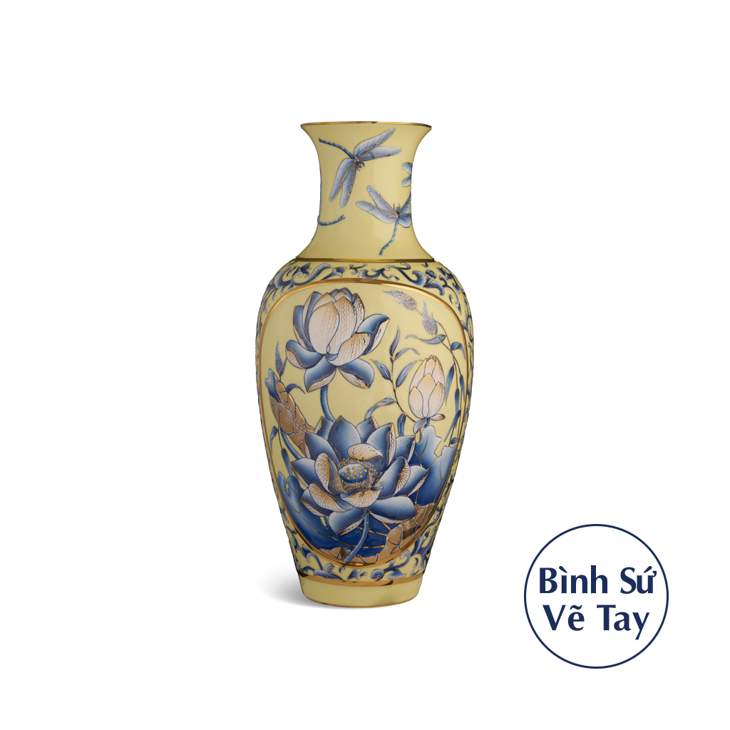Bình hoa 50 cm - Sen Nền Vàng