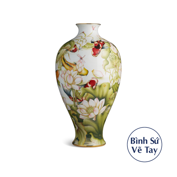 Bình hoa 57 cm - Sen và Cá