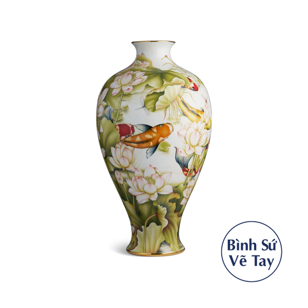 Bình hoa 57 cm - Sen và Cá
