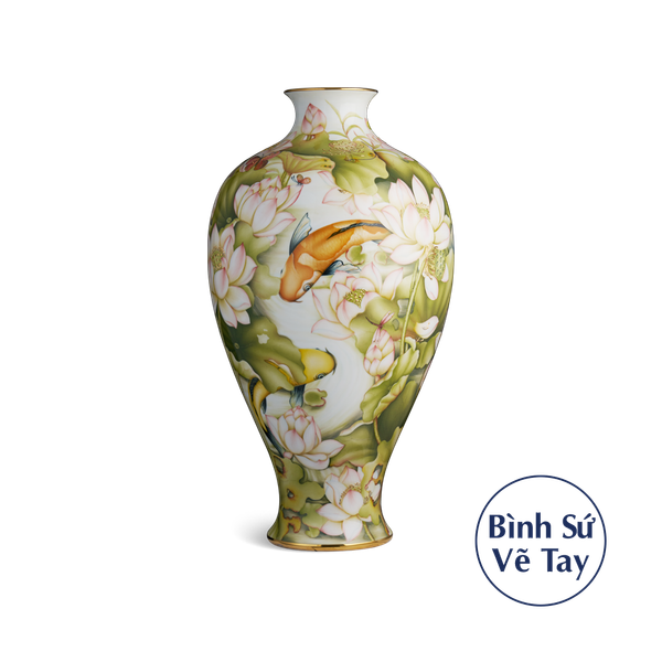 Bình hoa 57 cm - Sen và Cá
