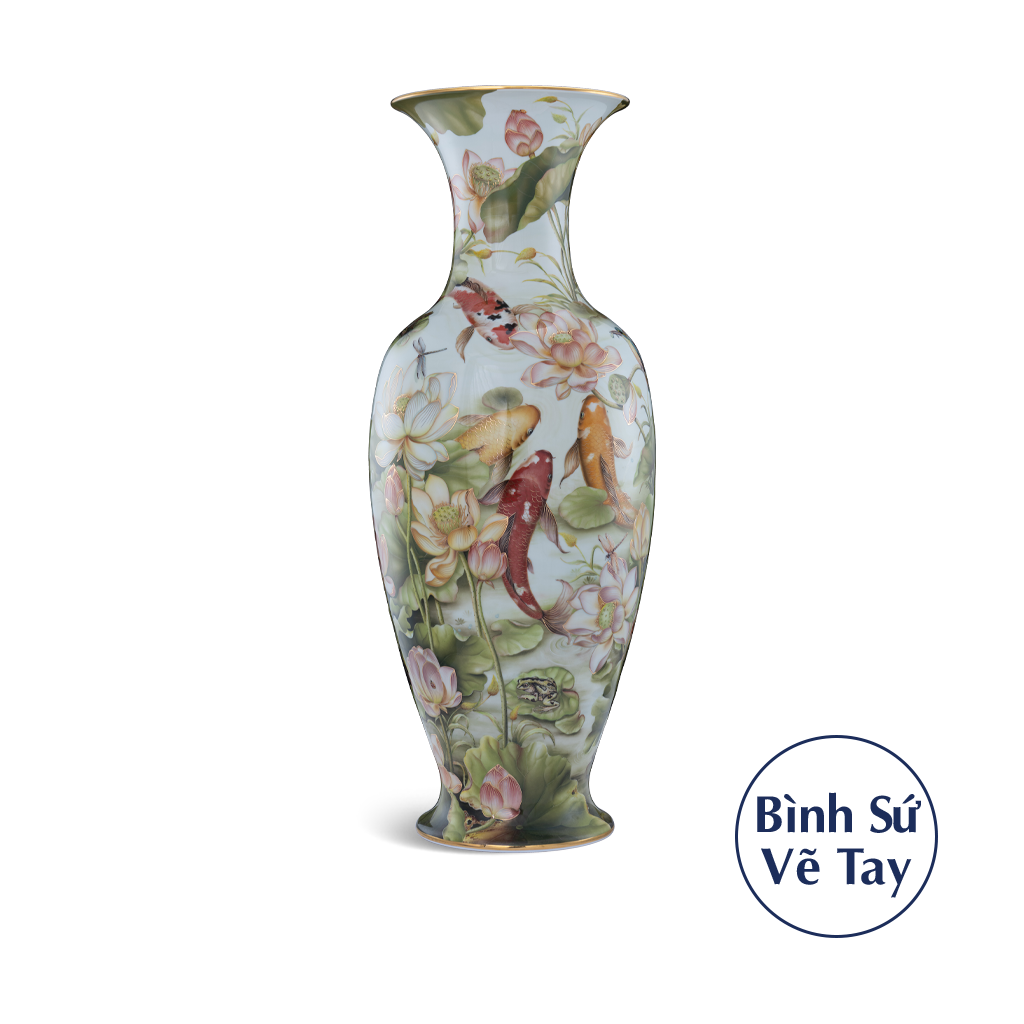 Bình hoa 70/72 cm - Sen và Cá