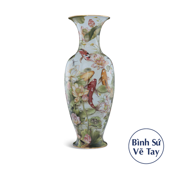 Bình hoa 70/72 cm - Sen và Cá