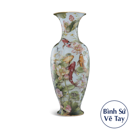  Bình hoa 70/72 cm - Sen và Cá 
