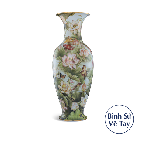  Bình hoa 70/72 cm - Sen và Cá 