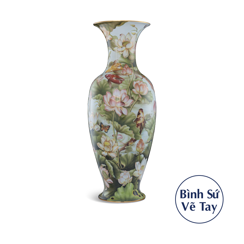Bình hoa 70/72 cm - Sen và Cá