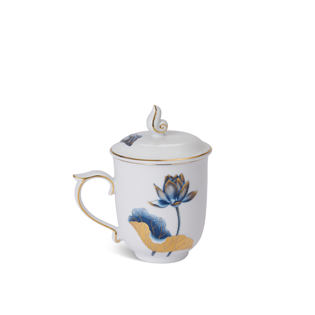 Ca trà 0.30 L + nắp - Mẫu Đơn - Tịnh Tâm Vàng