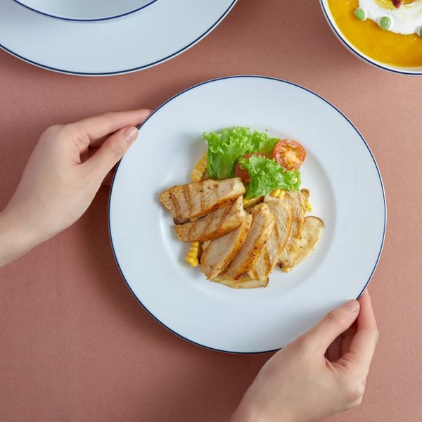 Bộ đồ ăn 6 người 25 sản phẩm - Camellia - Chỉ Xanh Dương