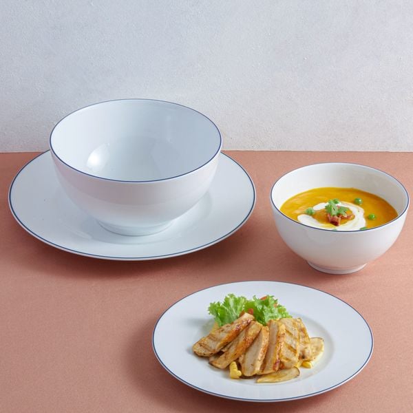 Bộ đồ ăn 6 người 25 sản phẩm - Camellia - Chỉ Xanh Dương