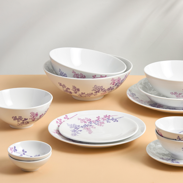 Bộ đồ ăn 22 sản phẩm - Daisy - Cỏ Tím