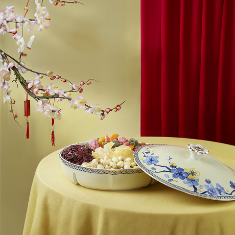  Khay mứt 5 ngăn Hoa Mai Phú Quý (Viền vàng) 