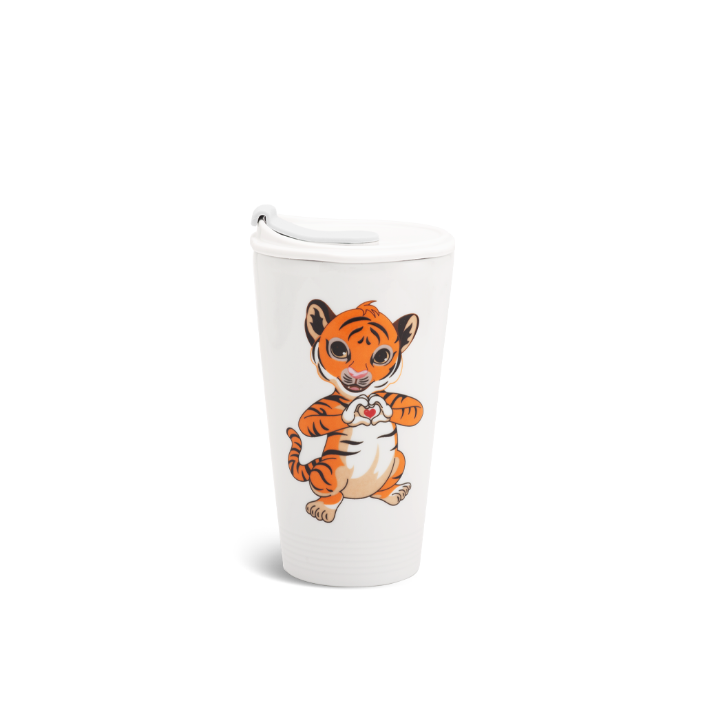 Ly sứ dưỡng sinh 0.48 l + nắp ống hút (k1) - dưỡng sinh - hổ yêu thương