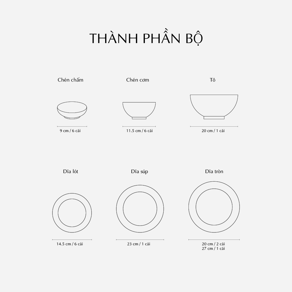 Bộ đồ ăn 23 sản phẩm - Camellia - Hoa Đào