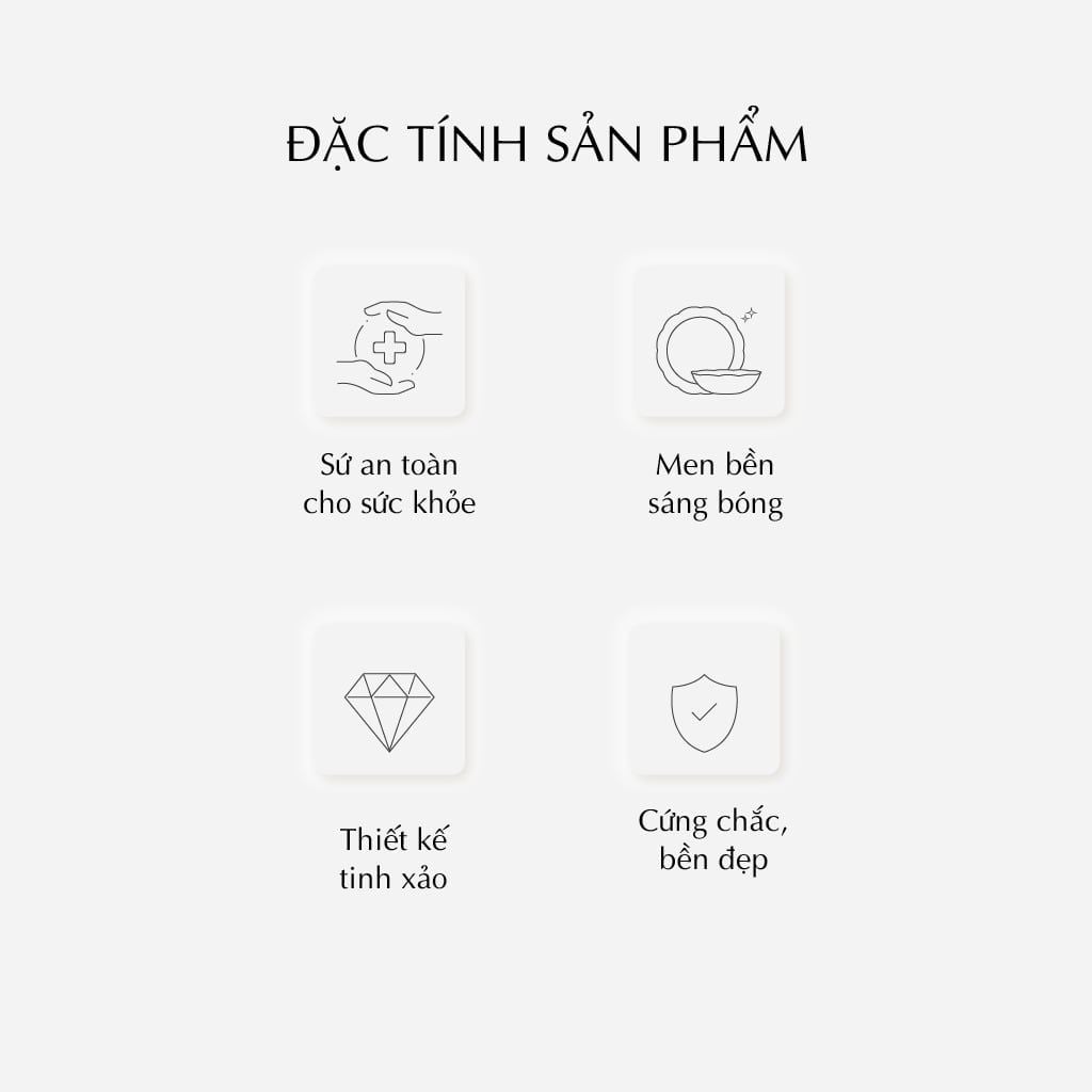 Bộ đồ ăn Âu-Á 45 sản phẩm - Camellia - Hương Biển kem