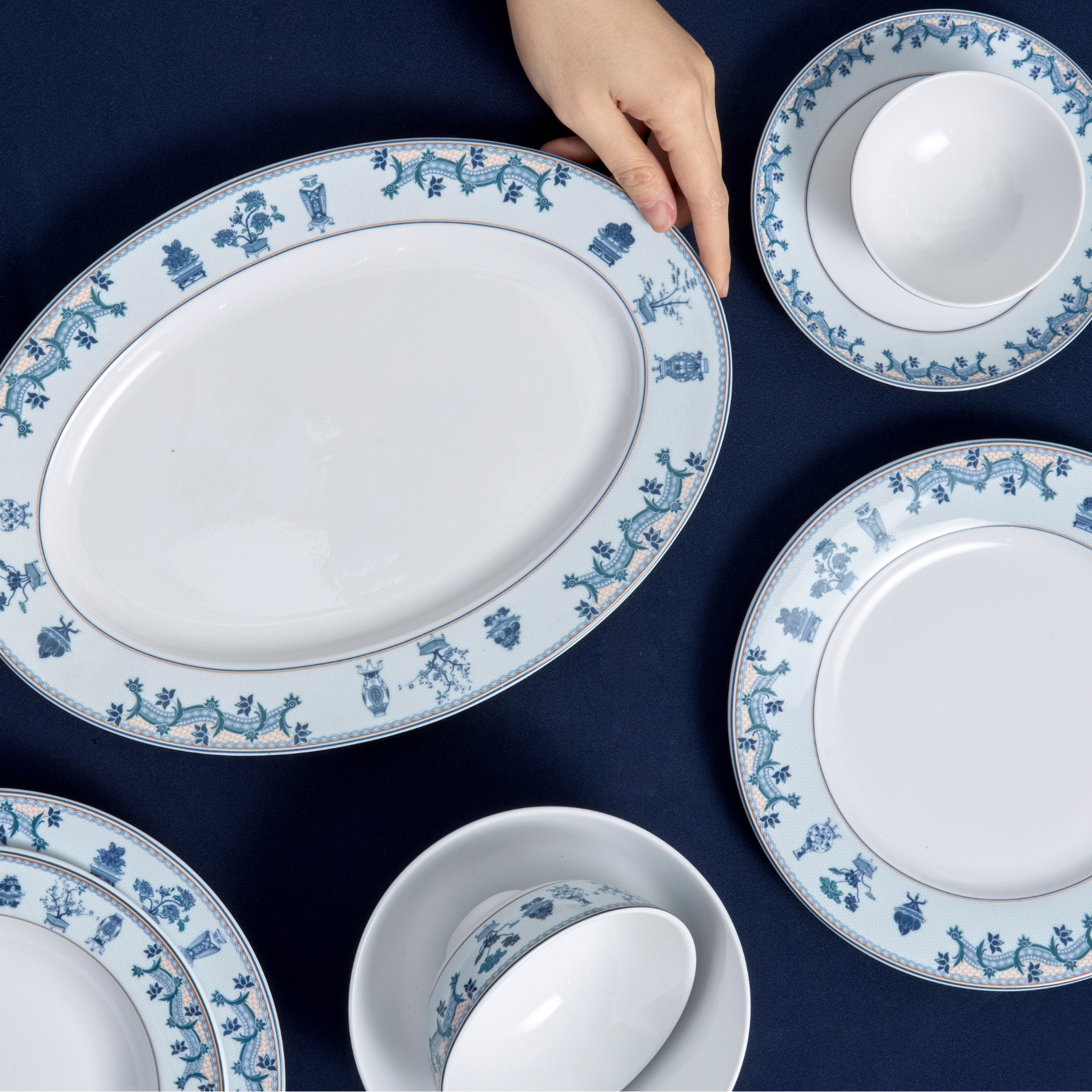 Bộ đồ ăn 10 người 36 sản phẩm - Jasmine - Tứ Quý