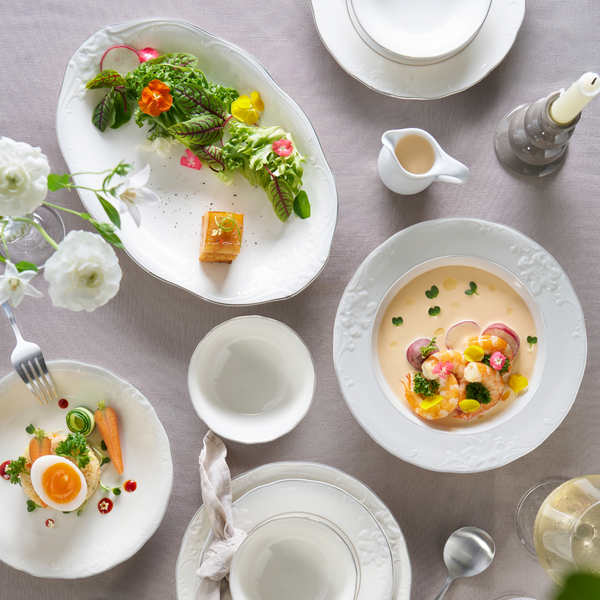 Bộ đồ ăn 6 người 32 sản phẩm - Đài Các IFP - Chỉ Bạch Kim