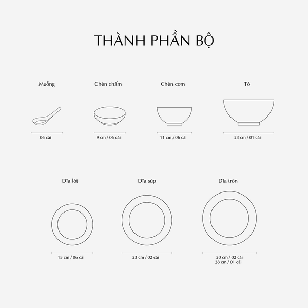 Bộ đồ ăn 30 sản phẩm - Hoàng Cung - Nam Quốc