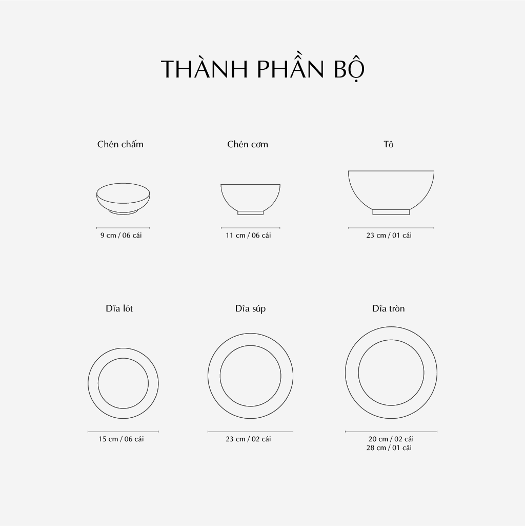 Bộ đồ ăn 30 sản phẩm - Hoàng Cung - Nam Quốc