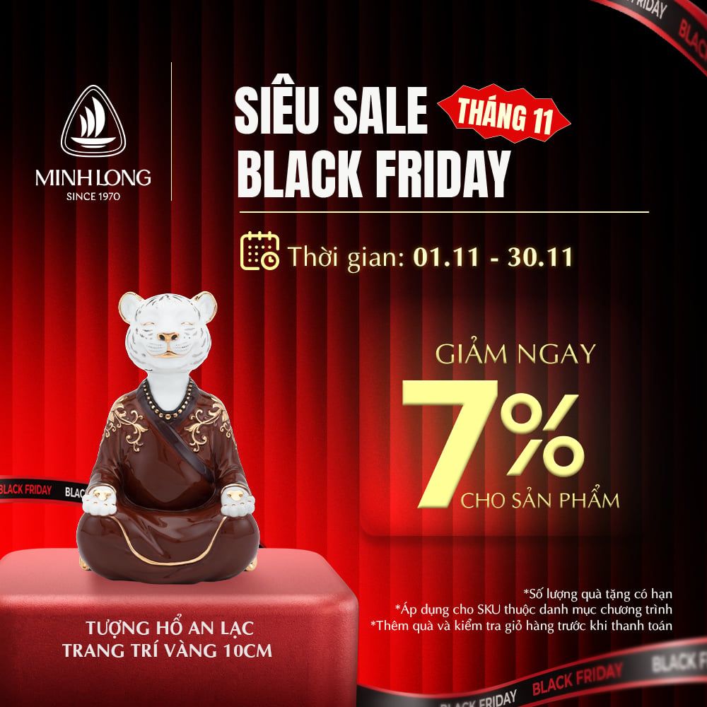 Hổ An Lạc Trang Trí Vàng/BK - Tượng