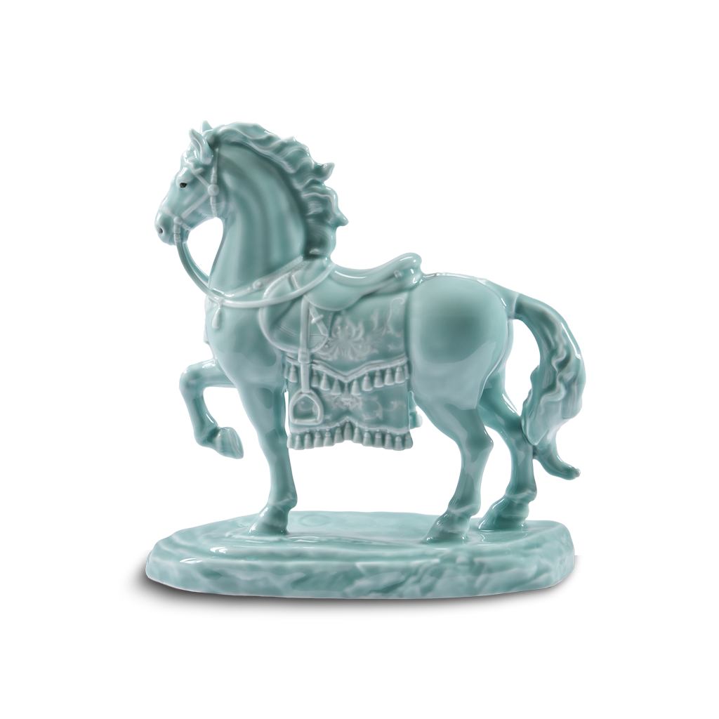 Tượng Bảo Mã 23.9 cm - Tượng - Men Ngọc (bóng)