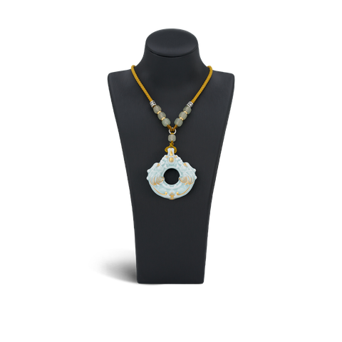  Dây Hiến Châu Long Khánh 5cm - Men Ngọc Sương Mờ Vàng 