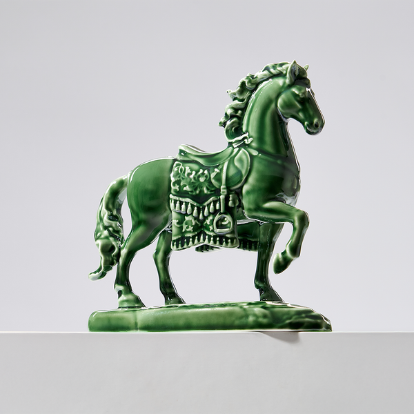 Tượng Bảo Mã 10.5cm - Tượng - Lưu Ly Xanh