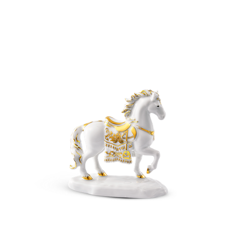  Tượng Bảo Mã 10.5 cm (Trang Trí Vàng) - Tượng - Trắng 