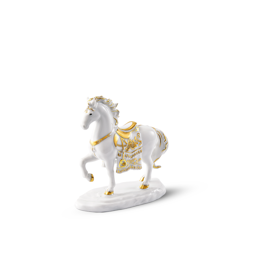 Tượng Bảo Mã 10.5 cm (Trang Trí Vàng) - Tượng - Trắng