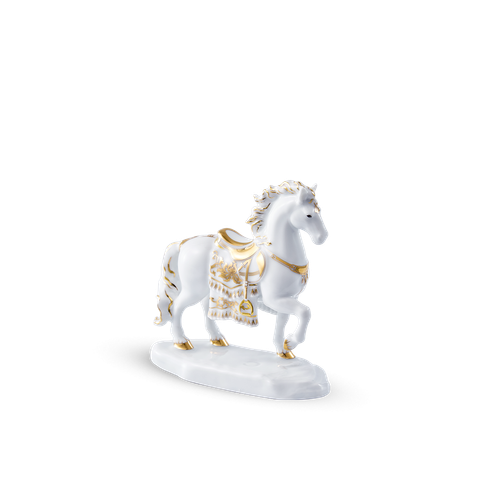  Tượng Bảo Mã 10.5 cm (Trang Trí Vàng) - Tượng - Trắng 