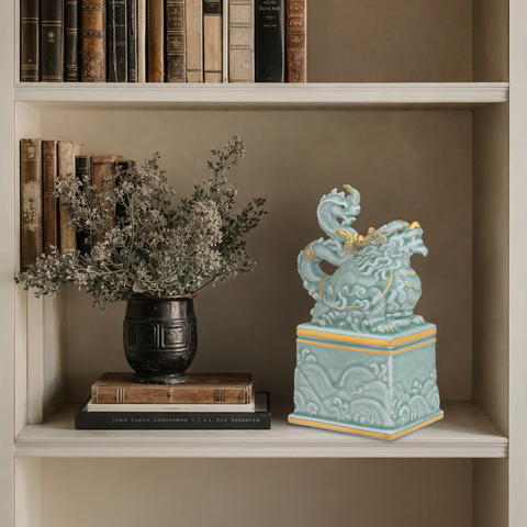  Tượng Rắn Bảo Hợp Thái Hòa Men Ngọc Sương Mờ 