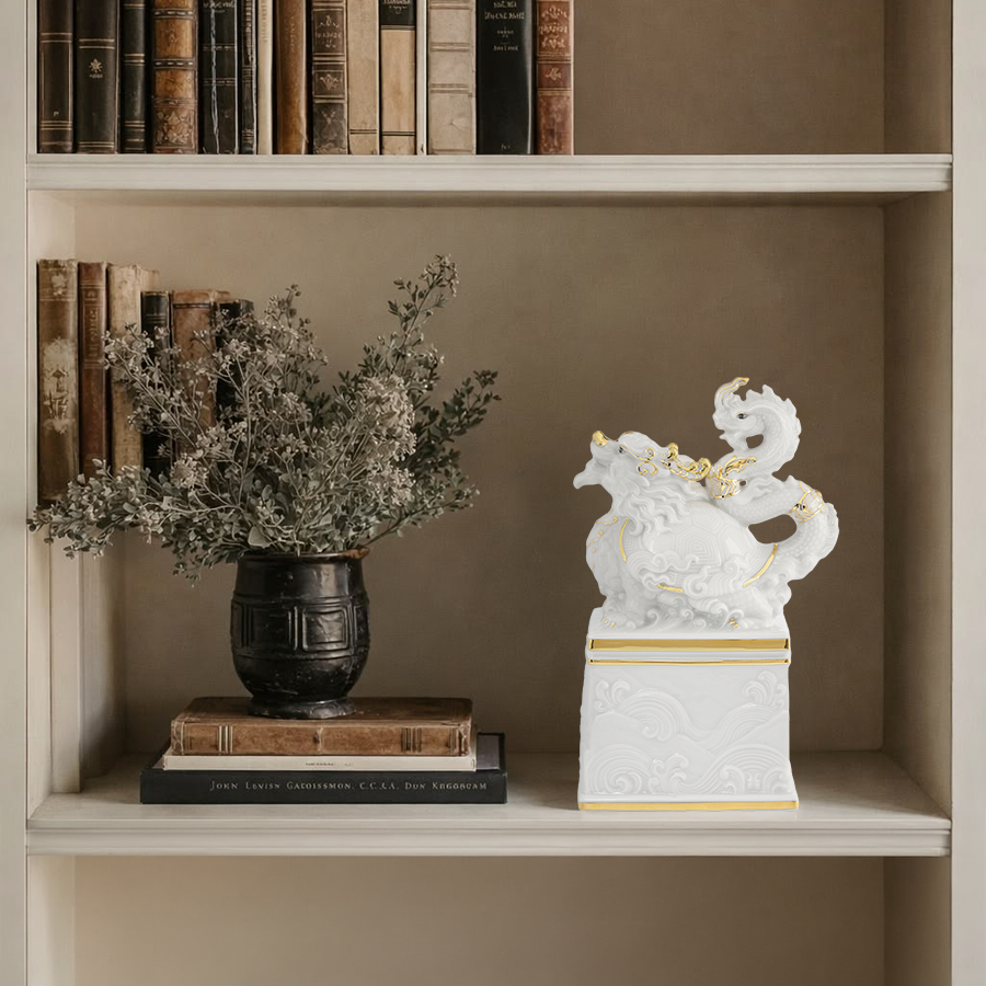 Tượng Rắn Bảo Hợp Thái Hòa Trắng