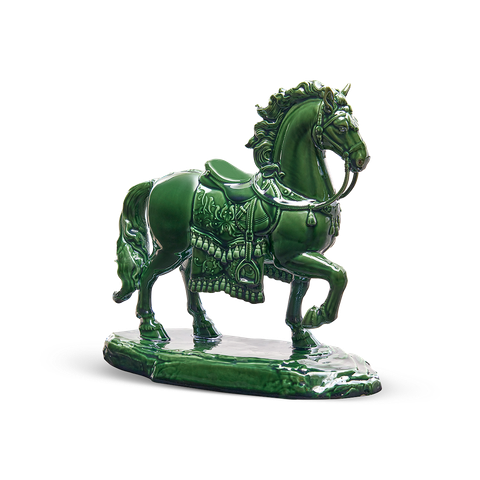  Tượng Bảo Mã 20 cm - Tượng - Lưu Ly Xanh 