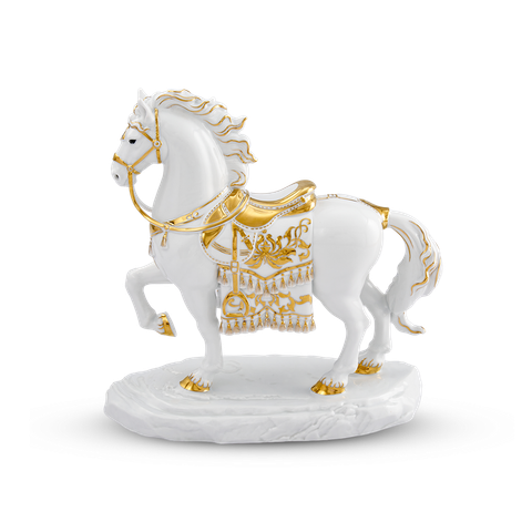  Tượng Bảo Mã 23.9 cm (Trang Trí Vàng) - Tượng - Trắng 
