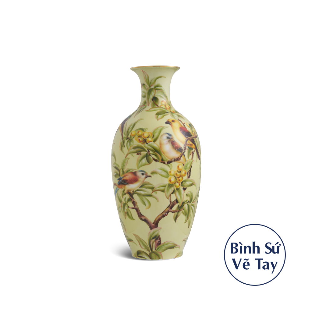 Bình hoa 40 cm - Chim và Lá mới