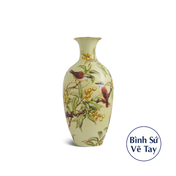 Bình hoa 40 cm - Chim và Lá mới