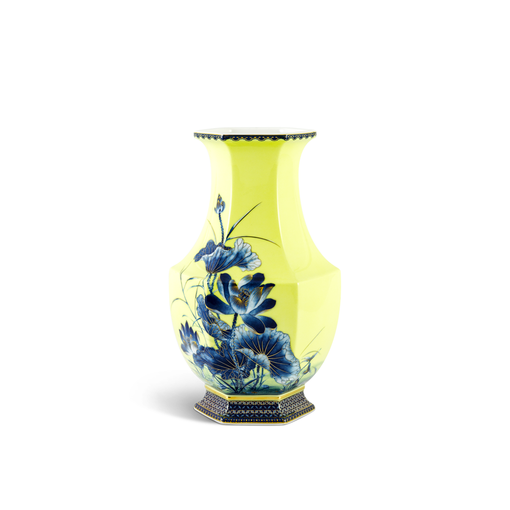 Bình hoa Lộc Phát 28 cm - Bình Hoa - Sen vàng nền vàng