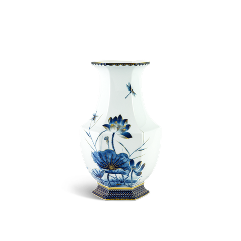  Bình hoa Lộc Phát 28 cm - Bình hoa - Sen vàng nền xanh ngọc 