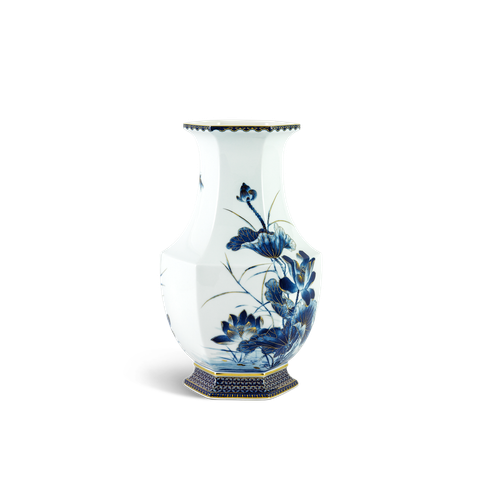  Bình hoa Lộc Phát 28 cm - Bình hoa - Sen vàng nền xanh ngọc 