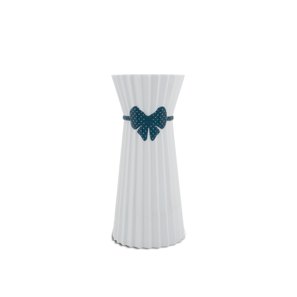 Bình hoa thanh tú 30 cm - bình hoa - nơ xanh đậm