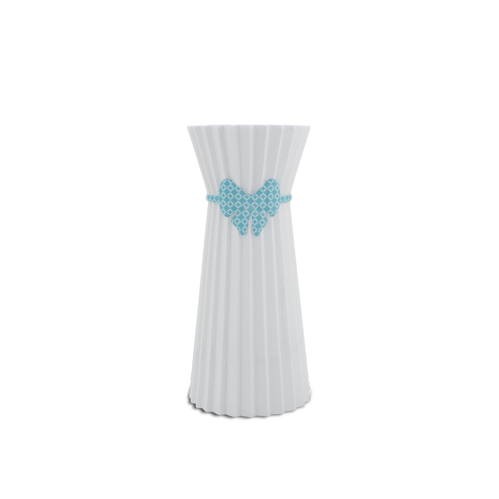 Bình Hoa Thanh Tú 30cm Nơ Xanh Dương