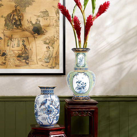  Bình hoa lục giác 45 cm (không quai) - Bình Hoa - Thịnh Vượng (vàng) 