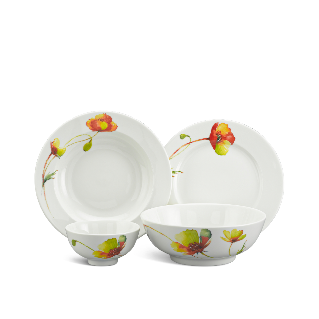 [GT] Bộ đồ ăn 10 sp - Jasmine Ngà - Anh Túc