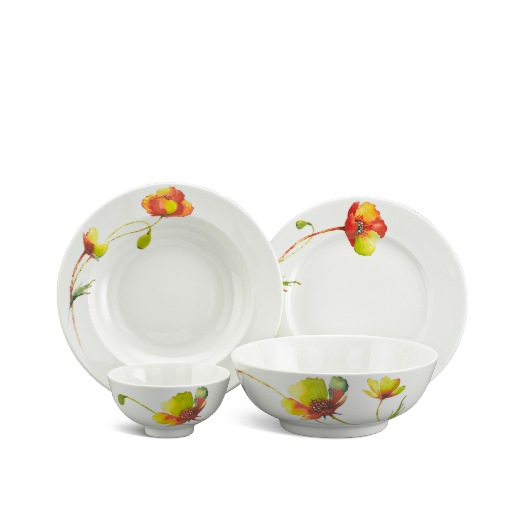 [GT] Bộ đồ ăn 10 sp - Jasmine Ngà - Anh Túc