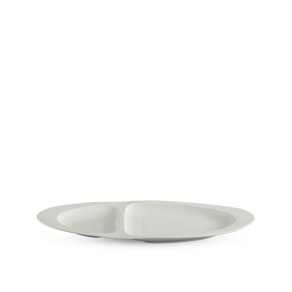 Dĩa oval hai ngăn 40 cm - Gourmet Lys - Trắng Ngà
