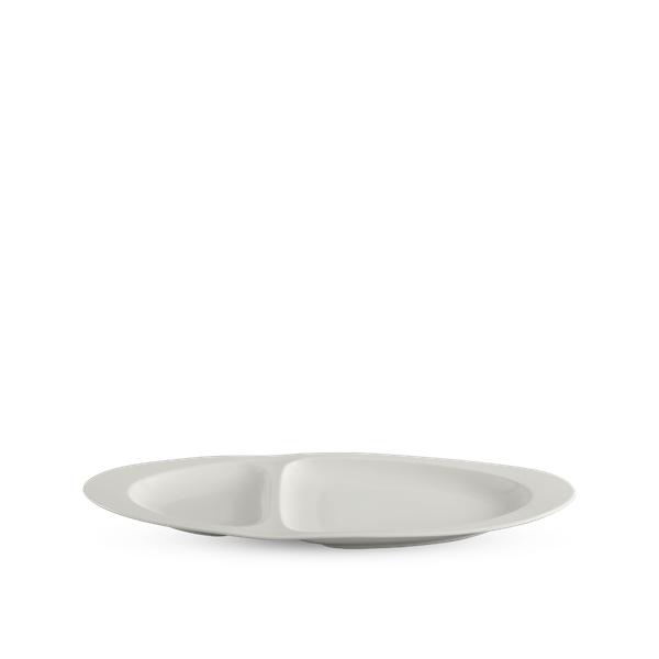 Dĩa oval hai ngăn 40 cm - Gourmet Lys - Trắng Ngà