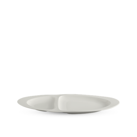  Dĩa oval hai ngăn 40 cm - Gourmet Lys - Trắng Ngà 