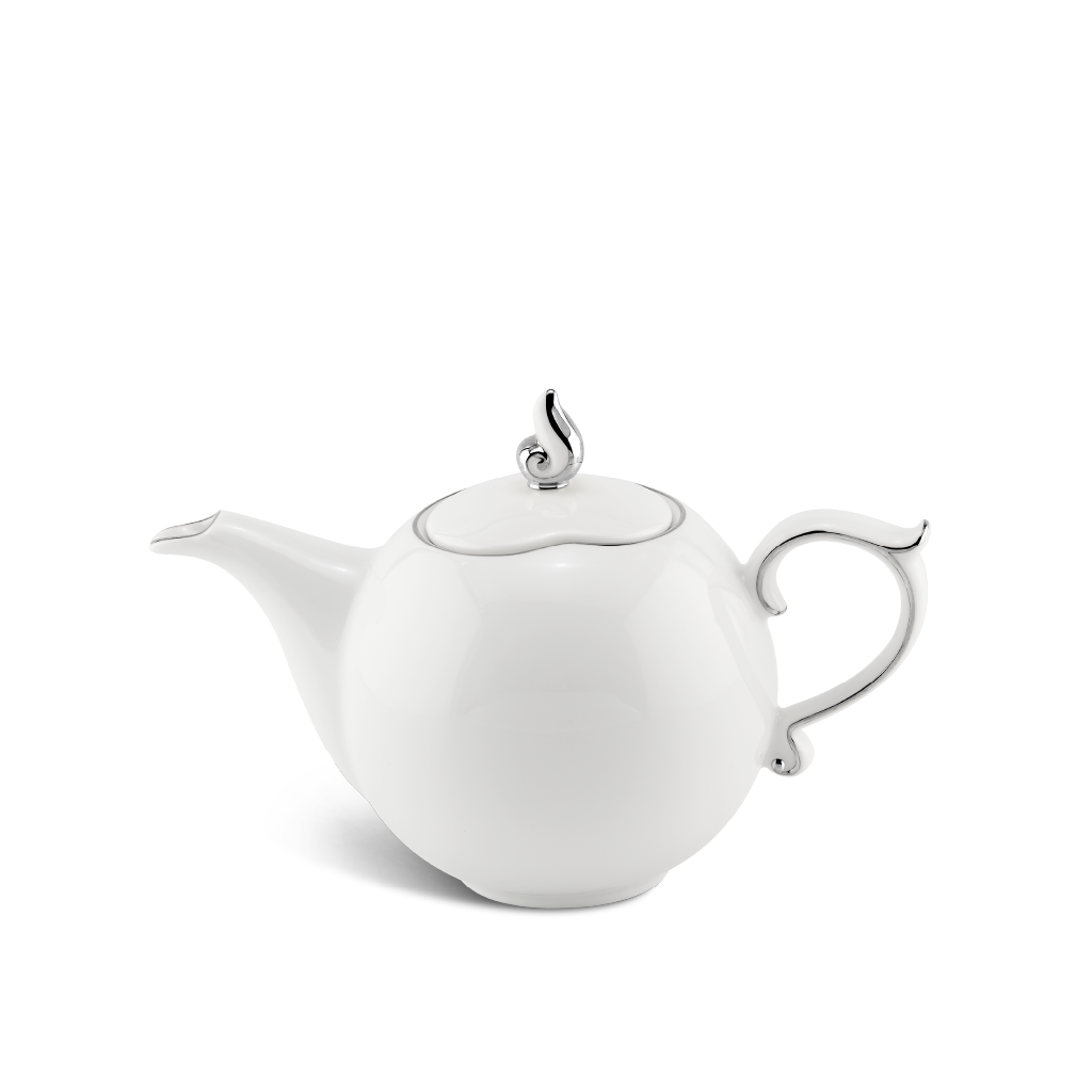 Bình trà + nắp - Mẫu đơn IFP - Chỉ Bạch Kim