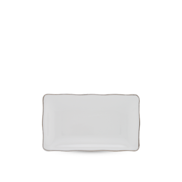 Dĩa chữ nhật - Mẫu đơn IFP - Chỉ Bạch Kim